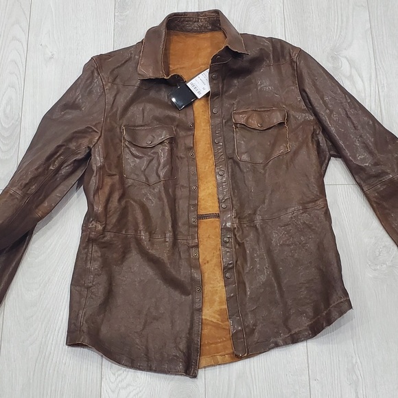 Leather shirt LUX design made in Italy - Picture 1 of 1